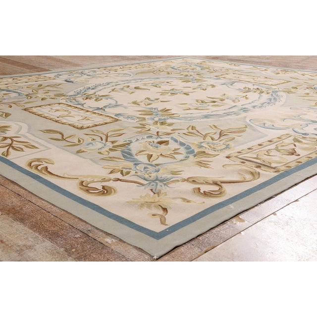 Beige Vintage Chinese Aubusson Rug, 08'10 X 10'01 For Sale - Image 8 of 10