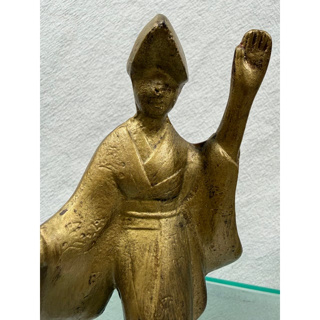 Metal Mid Century Modern Iron Geisha Girl Dancing Figures For Sale - Image 7 of 7