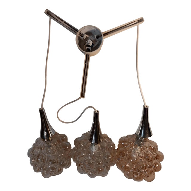 Bubble Glass Cascade Lamp by Helena Tynell for Limburg, 1970s For Sale