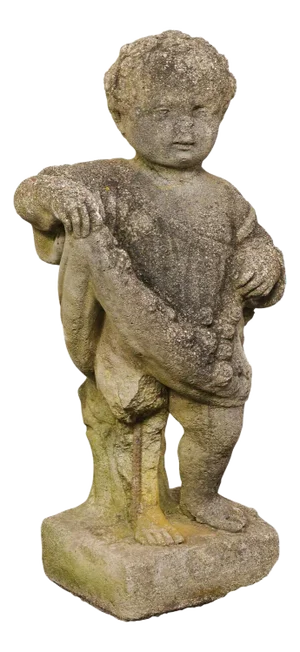 Mid 20th Century French Cast-Stone "Bambine" Garden Statue