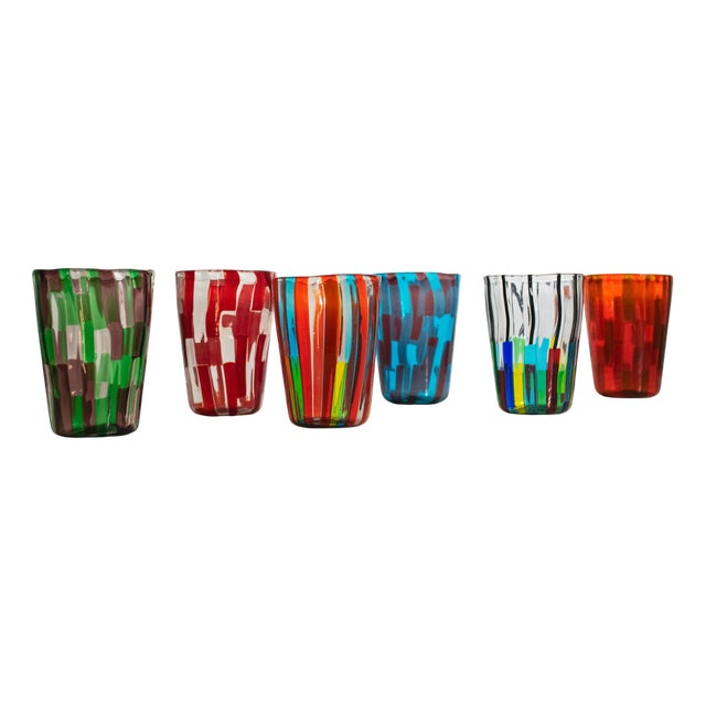 Murano Glass Tequila Cups by Angelo Ballarin for Ribes Studio, 2004, Set of 6 For Sale