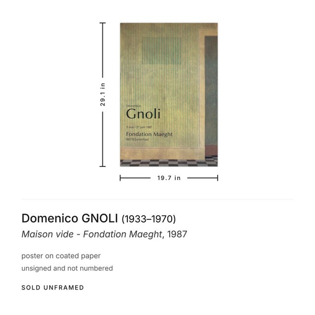 Pop Art 1987 Domenico Gnoli Maison Vide - Fondation Maeght Poster For Sale - Image 3 of 3