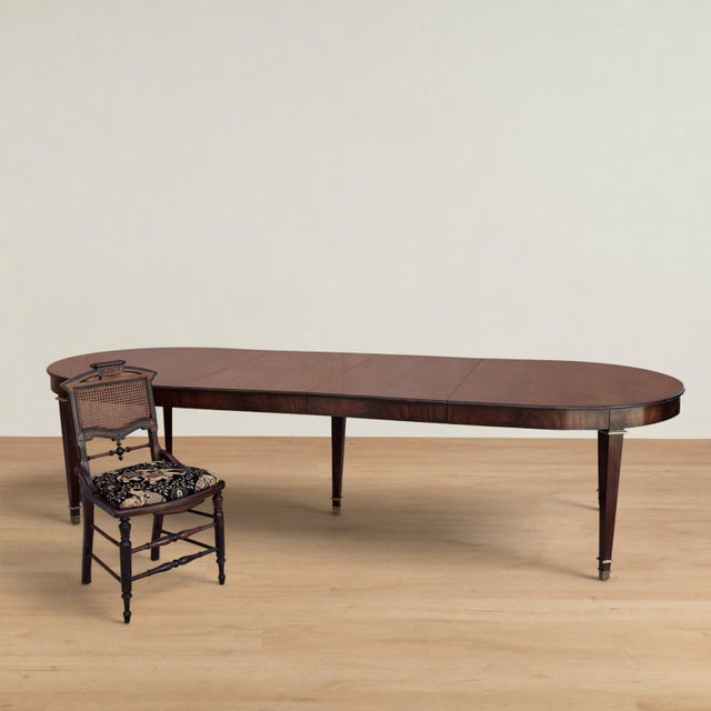 Large Louis XVI Style Flame Mahogany Extendable Dining Table For Sale - Image 4 of 18
