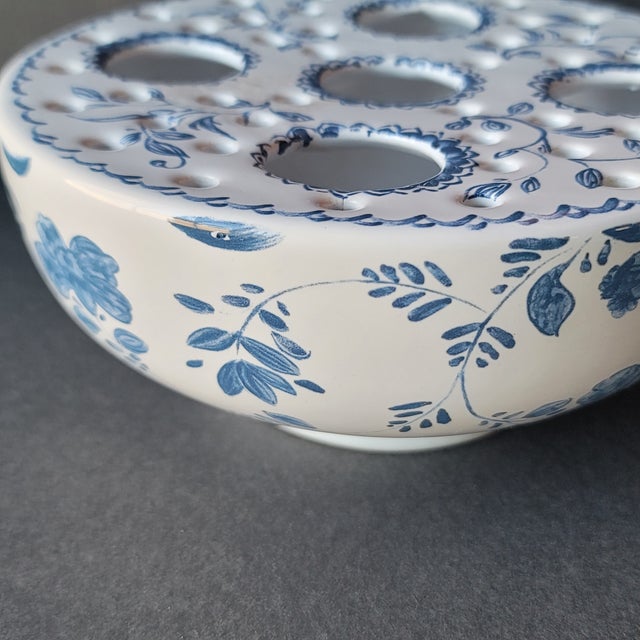 Blue & White Ceramic Bulb Planter For Sale - Image 4 of 8