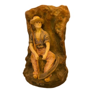 Amphora Brittany Farmer With Scythe Large Vase For Sale