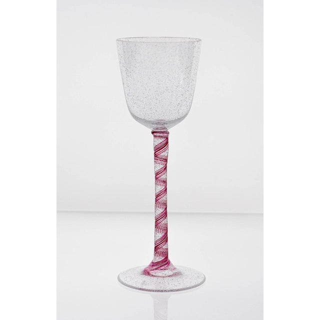 Pulegoso Murano Glass with Twisted Ruby ​​shank from Cenedese, 1950s, Set of 8 For Sale - Image 6 of 18