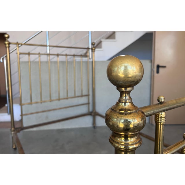 Baroque Early 20th Spanish Full Double Bronze Bed with bars and wheels For Sale - Image 3 of 18