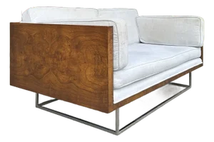 Milo Baughman for Thayer Coggin Burlwood Case Sofa Mid-Century Modern