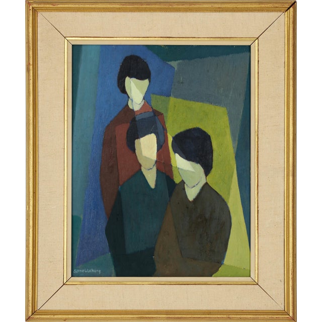 Mid-Century Modern Sune Walberg, Figure Composition, 1960s, Oil on Panel, Framed For Sale - Image 3 of 18