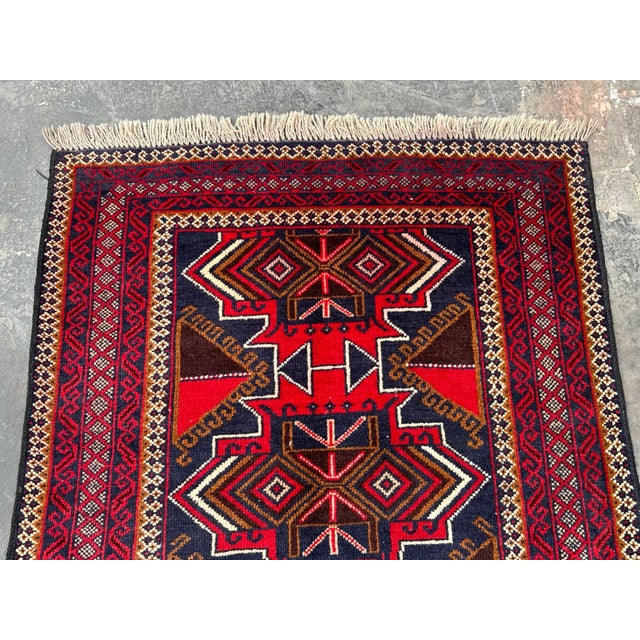 1980s Vintage Belouch Tribal Afghan Rug For Sale - Image 5 of 6