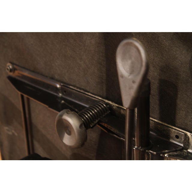 Tufted Brown Leather Executive Swivel Chair With Brass Nailhead Trim and Casters For Sale - Image 16 of 17