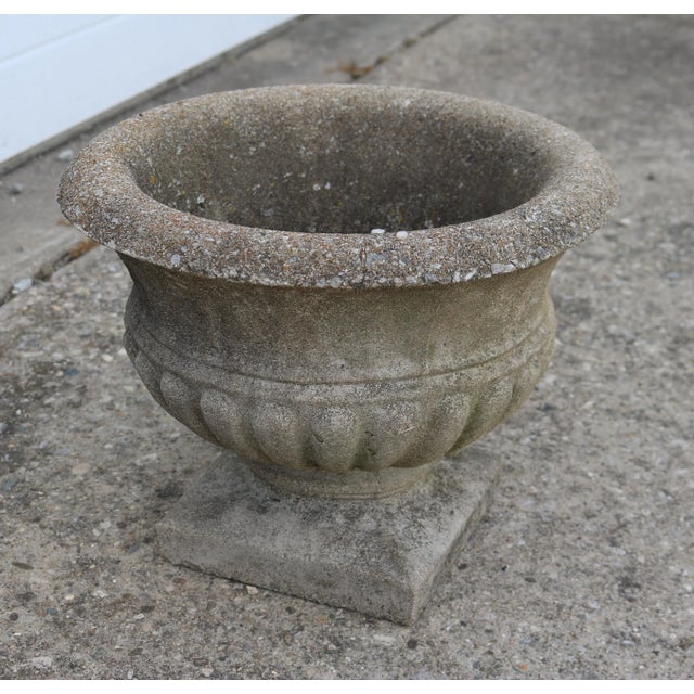Late 20th Century Neoclassical Style Cast Concrete Garden Urn For Sale - Image 4 of 8