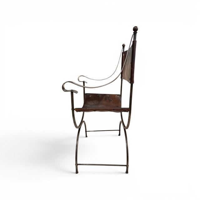 Renaissance Early 20th Century Pair of Savonarola Style Chairs For Sale - Image 3 of 7