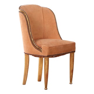 French Giltwood Upholstered Accent Chair, Circa 1930 For Sale