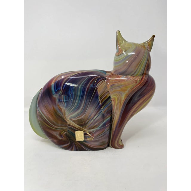 Stunning Murano Glass Cat in Calcedonia by Glass Master Oscar Zanetti Description: Add a touch of elegance to your home...