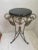 Baroque 1990s Pair of Silver Iron and Marble Pedestal Tables For Sale - Image 3 of 8
