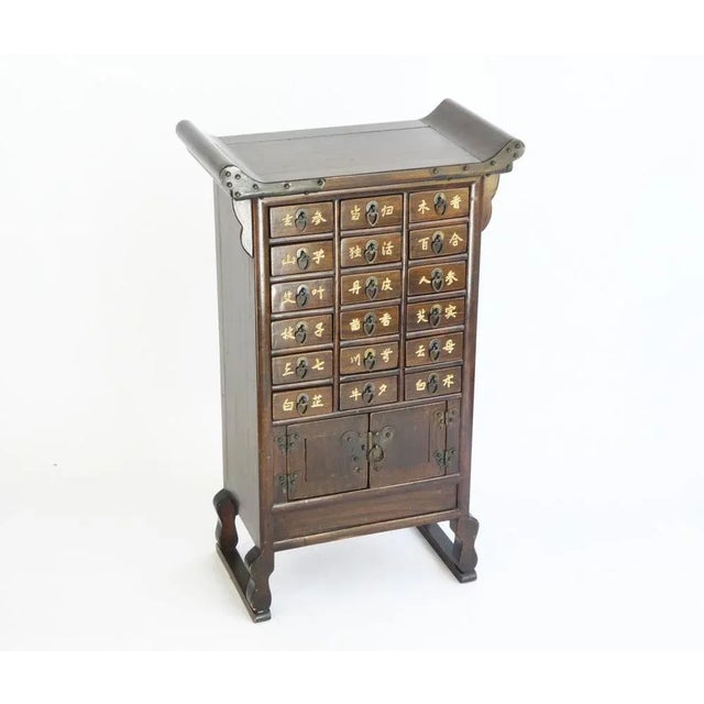 Wood Vintage Asian Apothecary Wooden Chest of Drawers For Sale - Image 7 of 8