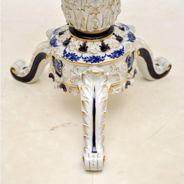 Ceramic Antique Dresden Style Porcelain Side Table, 1960 For Sale - Image 7 of 13