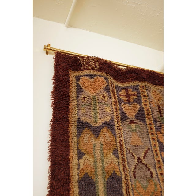 Mid-Century Modern 1930s Large Finnish Mid-Century Rya Tapestry For Sale - Image 3 of 9