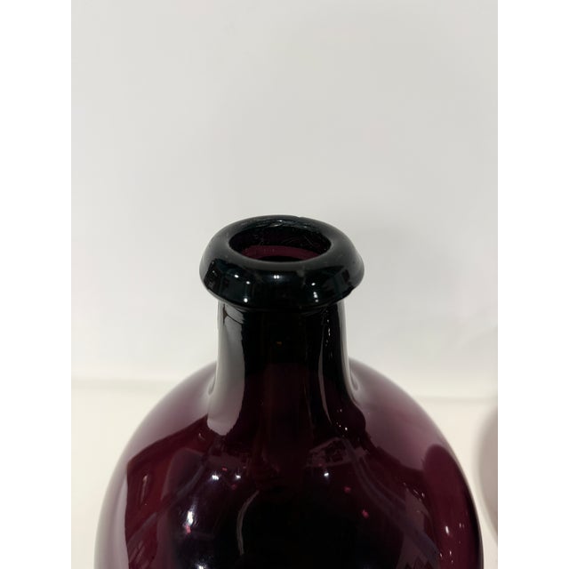 Pair, Scottish Apothecary Amethyst Glass Bottles, C. 1890 With Labels For Sale In Providence - Image 6 of 8