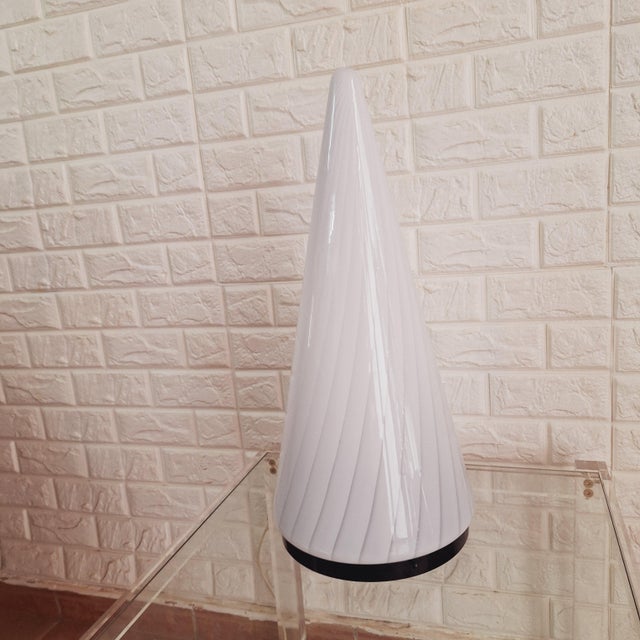 Vintage Hand Blown Murano Glass Conical Lamp, 1970s For Sale - Image 4 of 18