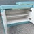 Sky Blue Postmodern Sky Blue Matte Laminate Credenza With Gold Accent For Sale - Image 8 of 9
