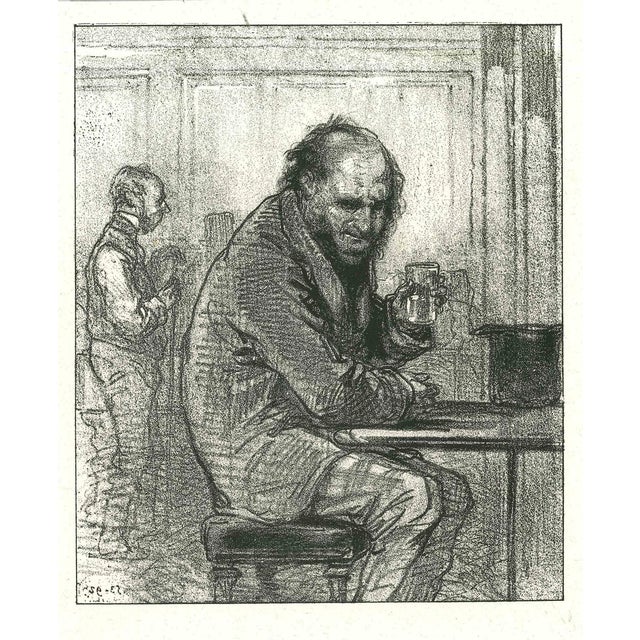 After Paul Gavarni, A Man with Whisky, Original Lithograph, 1881 For Sale