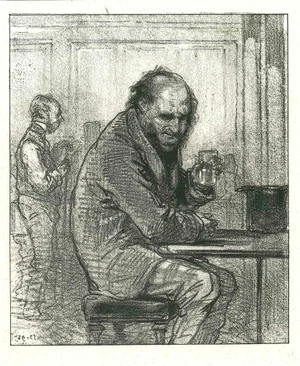 After Paul Gavarni, A Man with Whisky, Original Lithograph, 1881