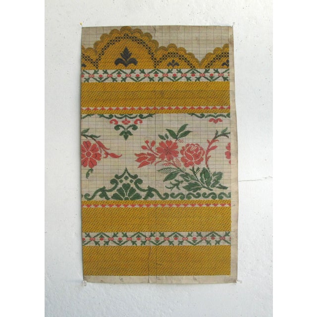 19th c. French original textile design. Gouache on paper. Each design is a one-of-a-kind, hand-painted work. The designs...