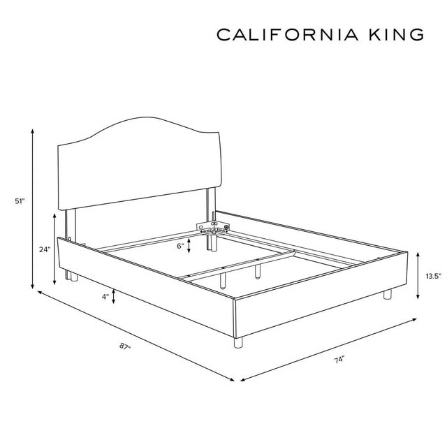 Kenmore Bed in Pink Champagne Luxe Velvet, California King For Sale In Chicago - Image 6 of 7