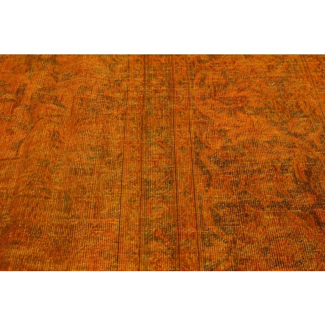 Shabby Chic No Pile Orange/Brown Wool Rug - 7'8'' X 11'5'' For Sale In New York - Image 6 of 10