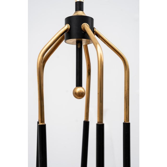 Stilnovo-Style Chandelier in Glass, 1950s For Sale - Image 4 of 11