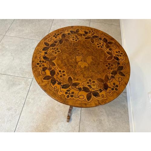 Biedermeier Side Table with Inlaid Flower Stand For Sale - Image 6 of 9