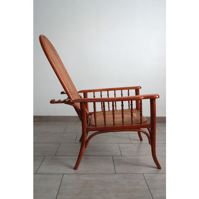 Boho Chic Armchair with Ratchet Mechanism from Fischel, 1900s For Sale - Image 3 of 18