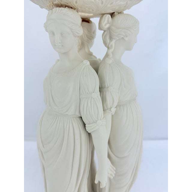19th Century, Copeland Neoclassical Parianware "3 Graces" Centerpiece C. 1880 For Sale - Image 16 of 18