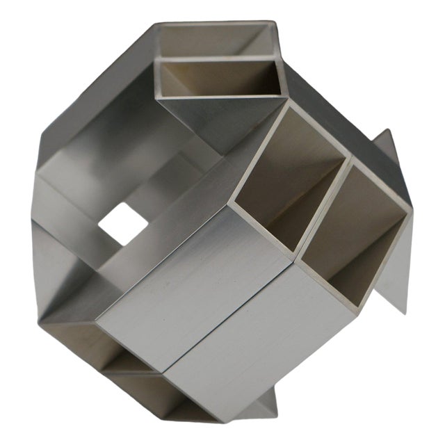 Margot Zanstra, Geometric Abstract Sculpture, 1970s, Steel For Sale