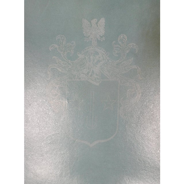 18th Century Teal Leather Upholstered Wing Chair-George III For Sale - Image 11 of 13