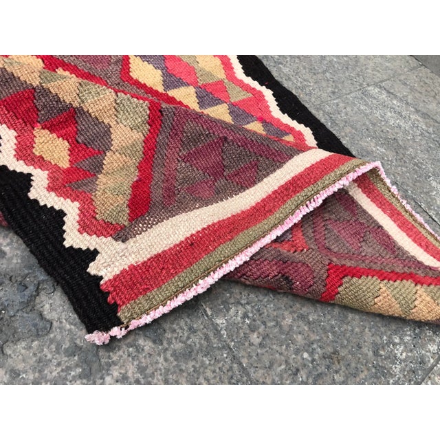 1960s Vintage Handmade Turkish Kilim Rug- 2′9″ × 11′7″ For Sale - Image 4 of 11
