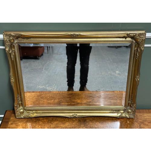 Vintage Gilt Wall Hanging Overmantel Mirror For Sale - Image 3 of 10