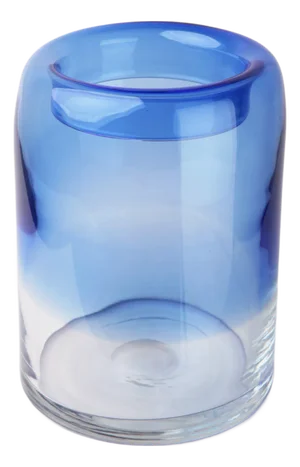 Blue to Clear Glass Vase, 2010s