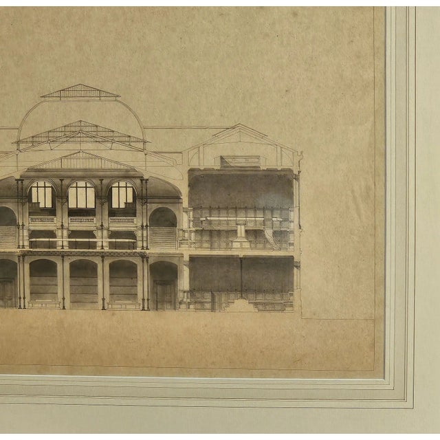 Neoclassical Large Continental Neoclassical Architectural Drawing For Sale - Image 3 of 5