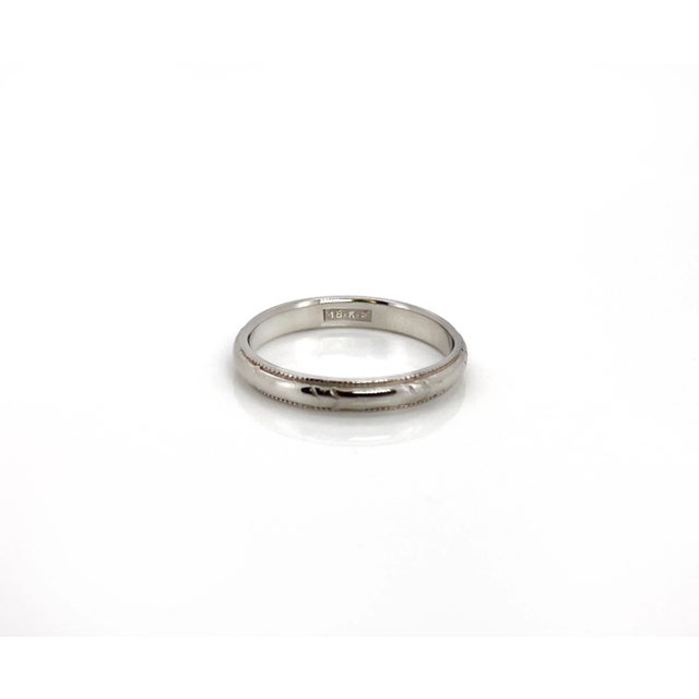 Art Deco Art Deco White Gold Jr Wood Ring, Size 6.75 For Sale - Image 3 of 5