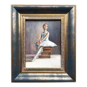 Ballerina Original Painting Oil Girl Dancer by Valeriya Serova, Framed