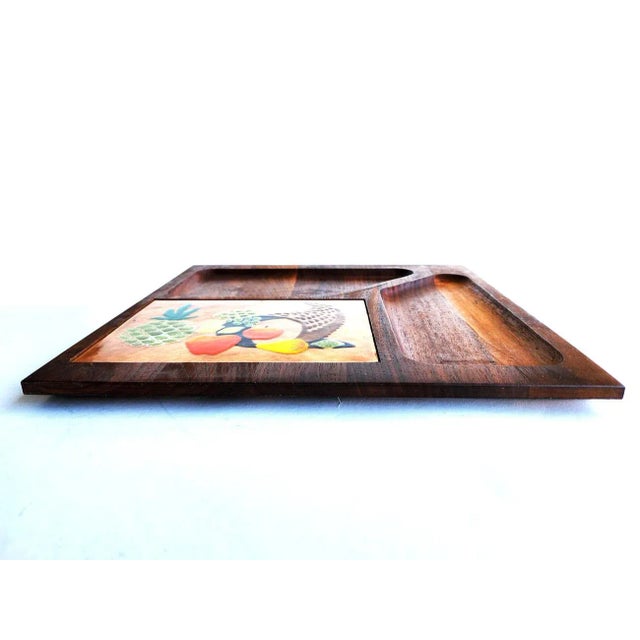Mid-Century Modern Vintage Walnut Wood and Copper Inlay Board by Ernest Sohn For Sale - Image 3 of 10