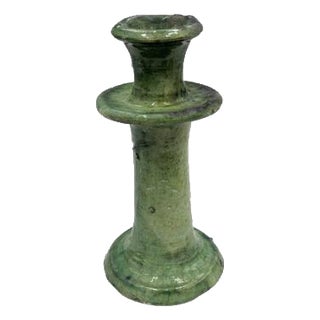Moroccan Tamegroute Glazed Candlestick Holder For Sale