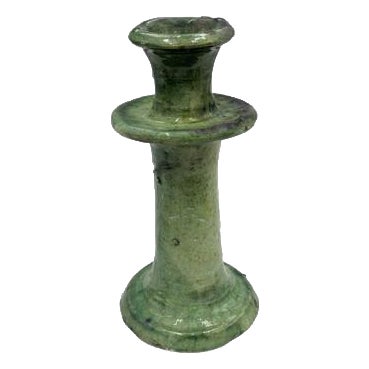 Moroccan Tamegroute Glazed Candlestick Holder For Sale
