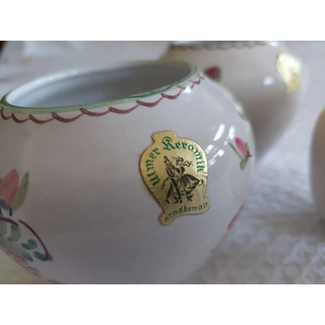 Mid-Century Modern 1980s Ulmer Keramic of West Germany 3 Piece Ceramic Vase For Sale - Image 3 of 6