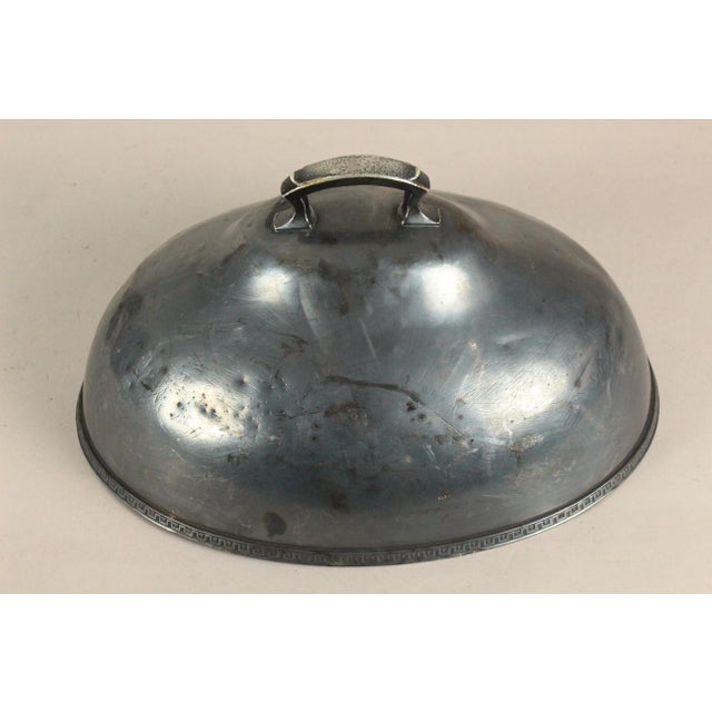 1930's Michigan Yacht Club Meat Turkey Serving Dome Cover, Silver Soldered For Sale - Image 12 of 15