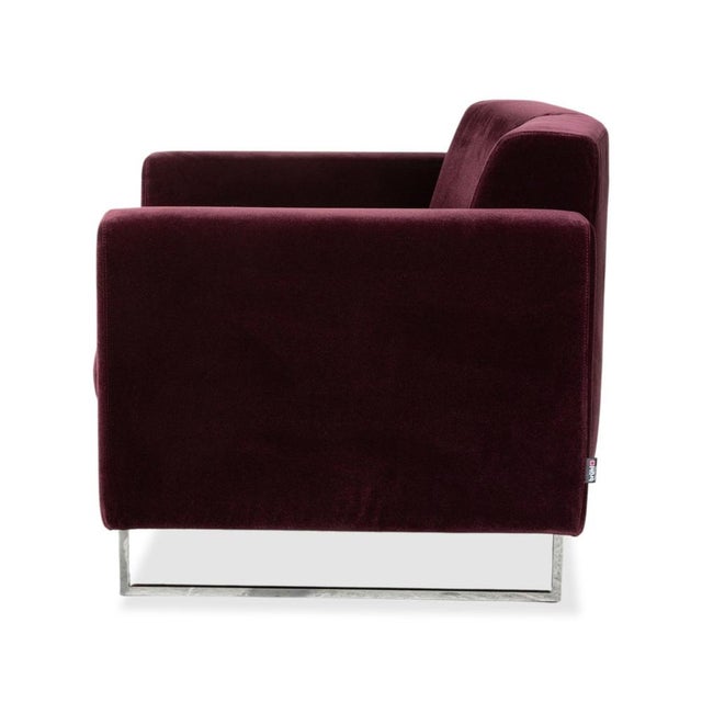 Embrace Armchair in Fabric, Chrome, Velour and Velvet in Purple, Violet and Aubergine with Manual Function by Brühl For Sale - Image 15 of 17