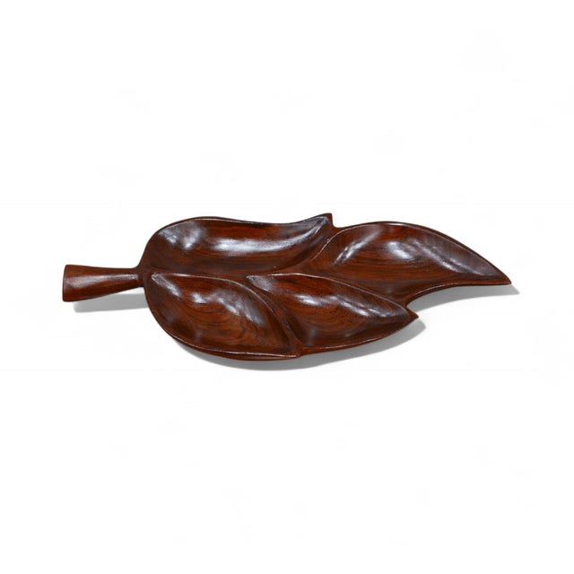 Serving Tray With Shape of Leaf in Rosewood, Unknown, 1960s For Sale - Image 4 of 4